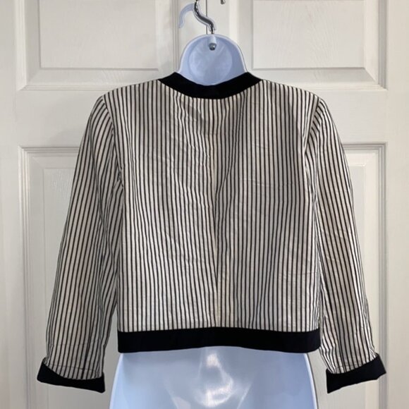 Tibi New York Women's Blouse Black & White Stripe Size 2 - Picture 6 of 11